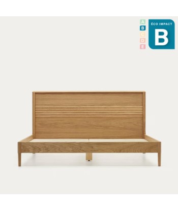 Lit Lenon en bois et placage chêne pour matelas de 180 x 200 Faites des économies