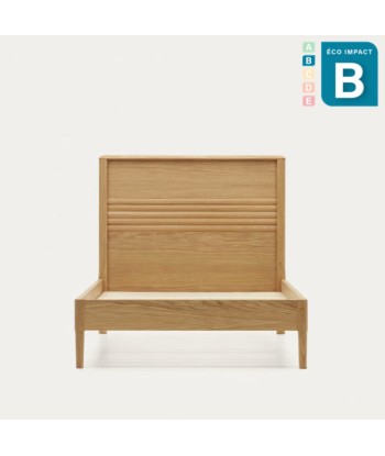 Lit Lenon en bois et placage chêne pour matelas de 90 x 200 Paris Déstockage Promo