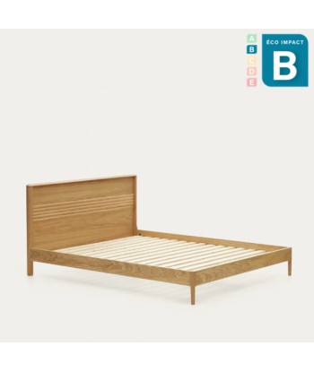 Lit Lenon en bois et placage chêne pour matelas de 180 x 200 Faites des économies