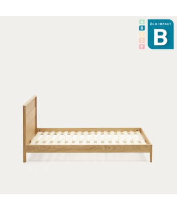 Lit Lenon en bois et placage chêne pour matelas de 180 x 200 Faites des économies