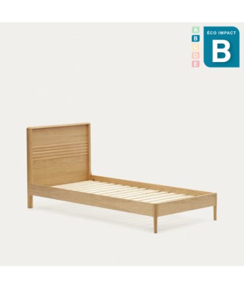 Lit Lenon en bois et placage chêne pour matelas de 90 x 200 Paris Déstockage Promo