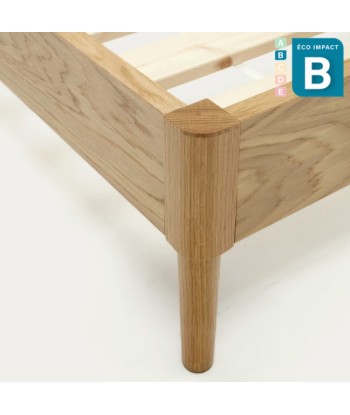 Lit Lenon en bois et placage chêne pour matelas de 160 x 200 50% de réduction en Octobre 2024