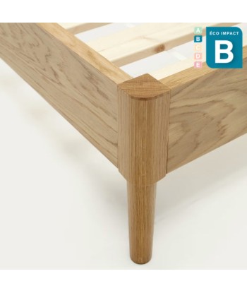 Lit Lenon en bois et placage chêne pour matelas de 180 x 200 Faites des économies